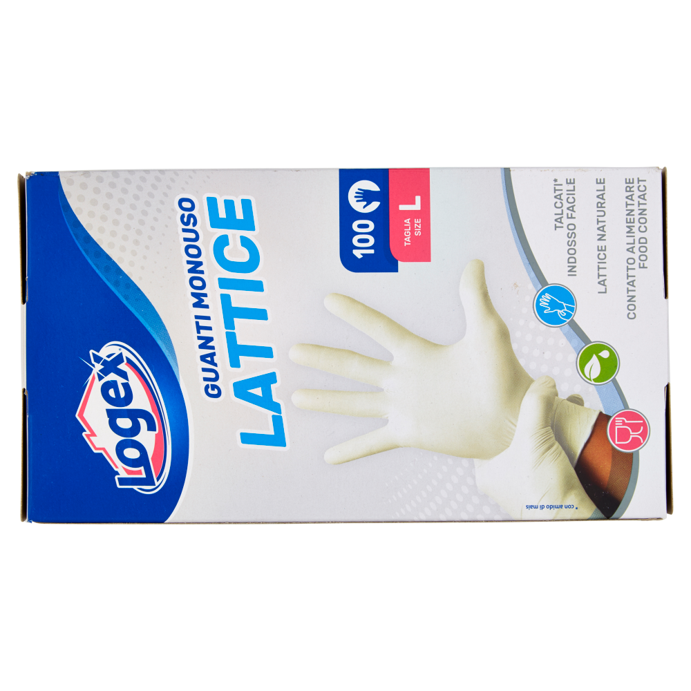 Logex Guanti Monouso Lattice Taglia L 100 pz