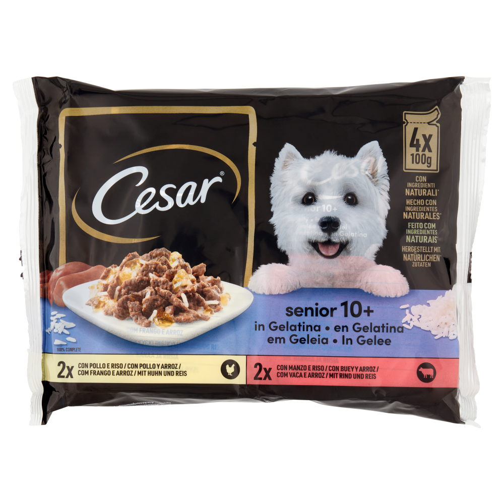 Cesar senior 10+ in Gelatina 4 x 100 g