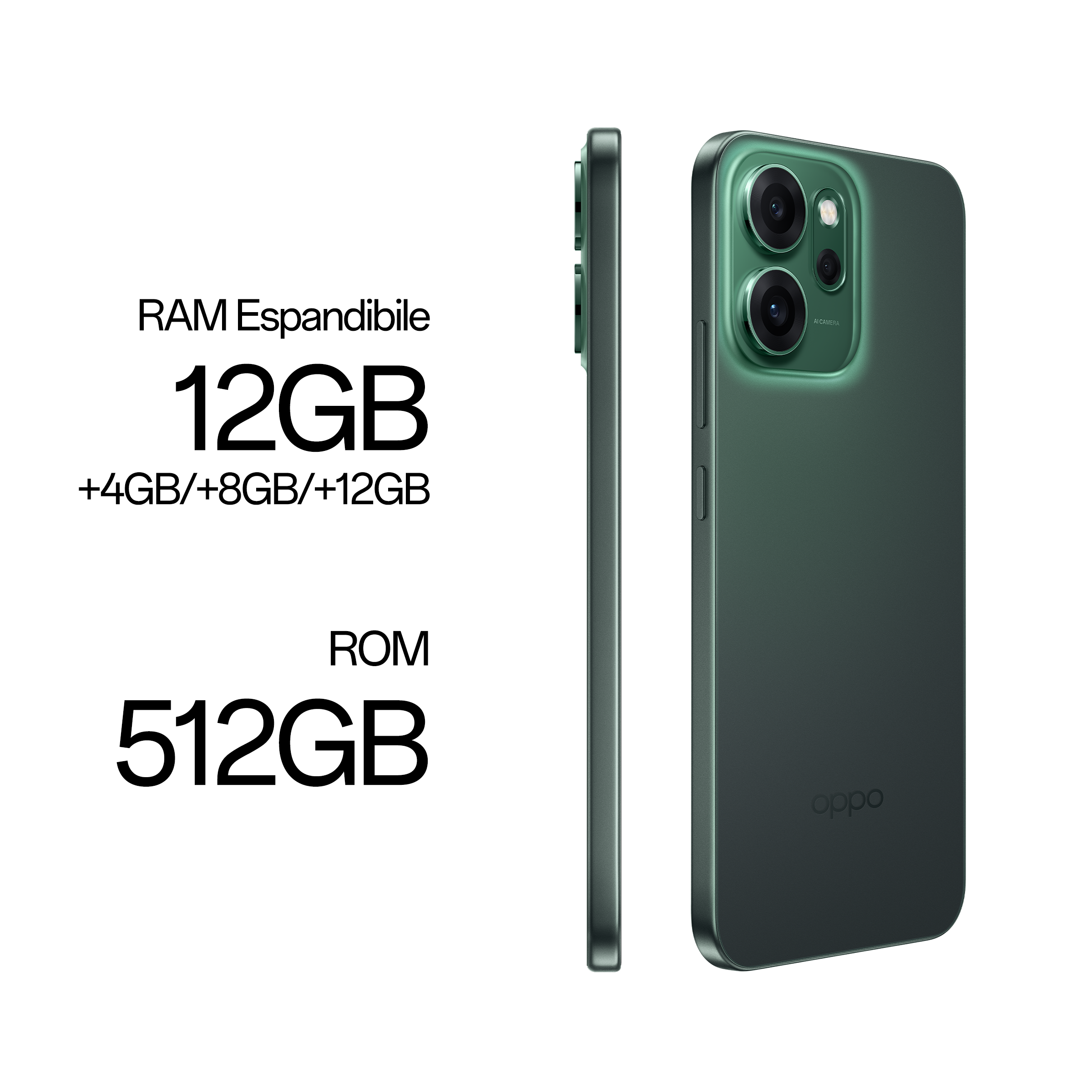 OPPO Reno14 FS 5G 16,7 cm (6.57") Doppia SIM Android 15 USB tipo-C 12 GB 512 GB 6000 mAh Verde