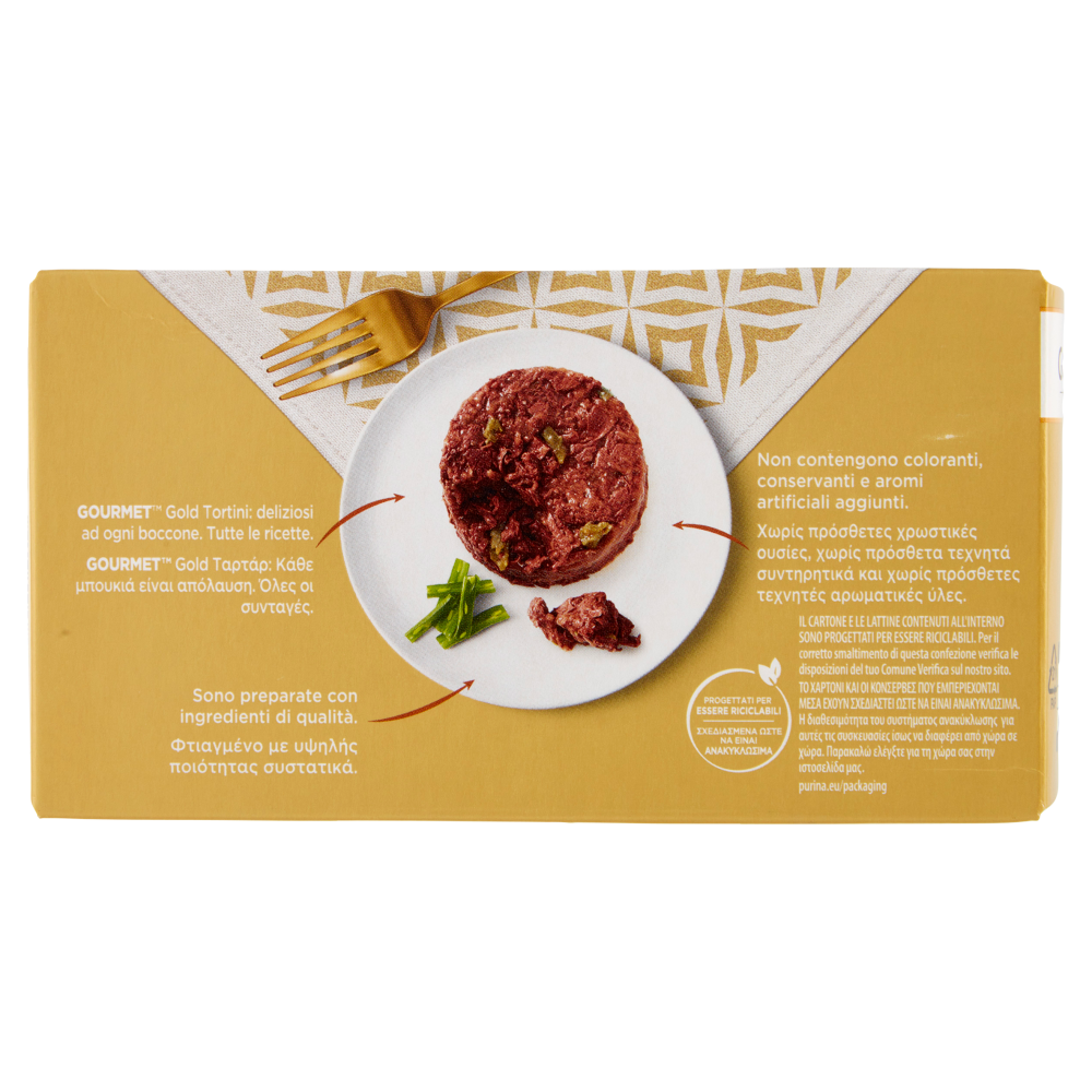 PURINA GOURMET Gold Tortini Agnello & Fagiolini / Tacchino & Spinaci 4 x 85 g