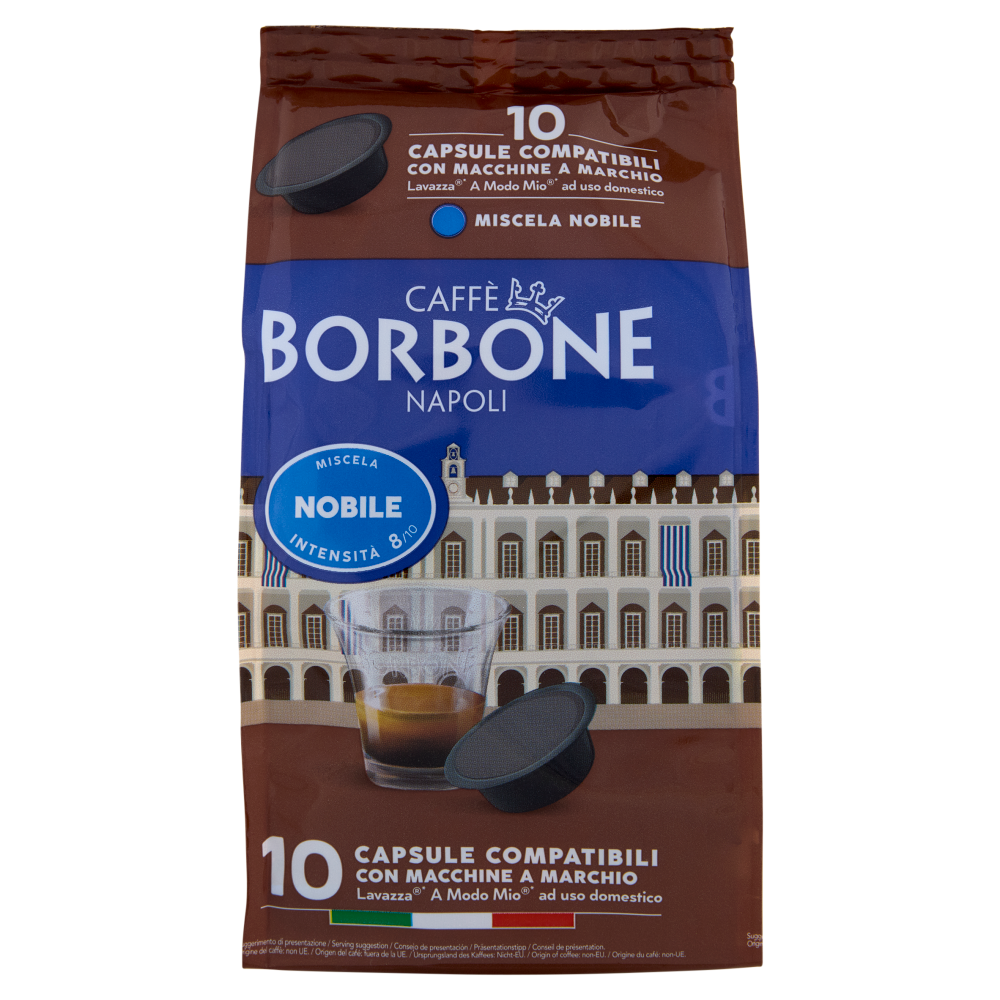 Caff&egrave; Borbone Miscela Nobile Capsule Compatibili Lavazza* A modo Mio* ad uso domestico 10 x 7,2 g