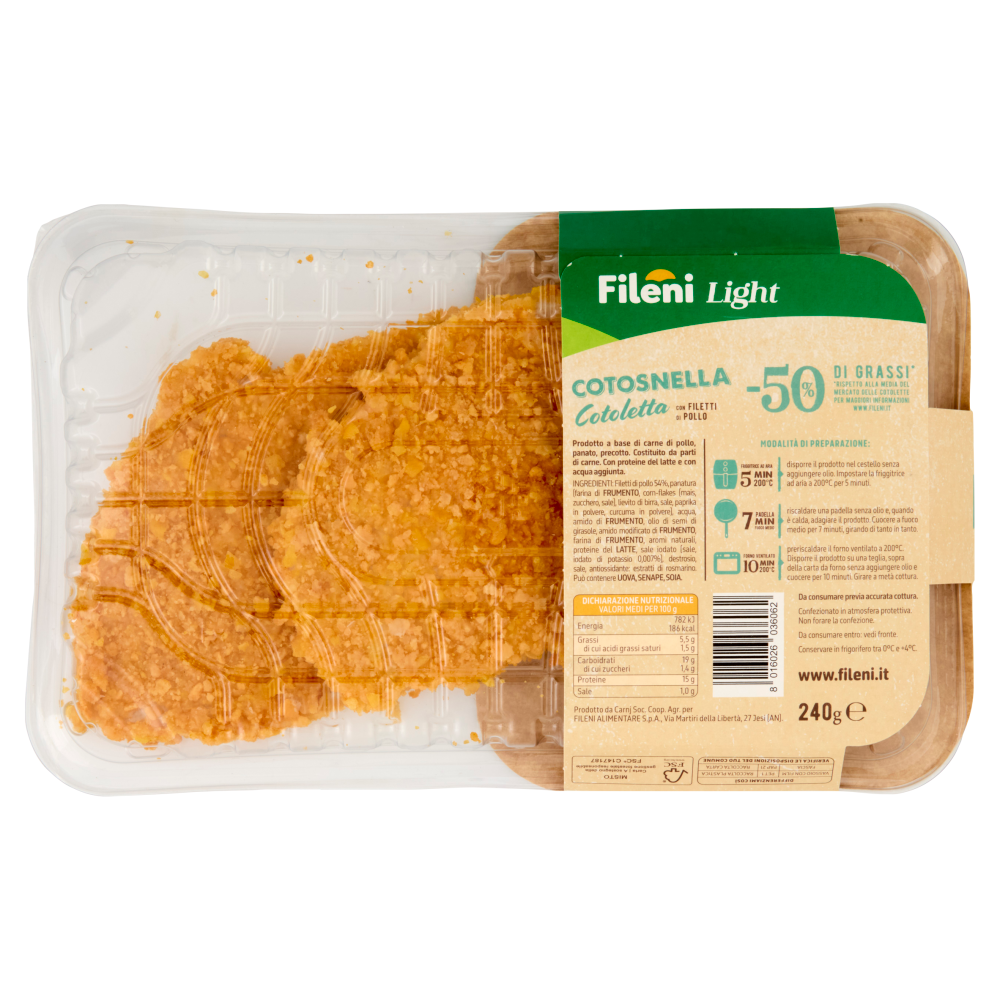 Fileni Light Cotosnella Cotoletta con Filetti di Pollo 0,240 kg