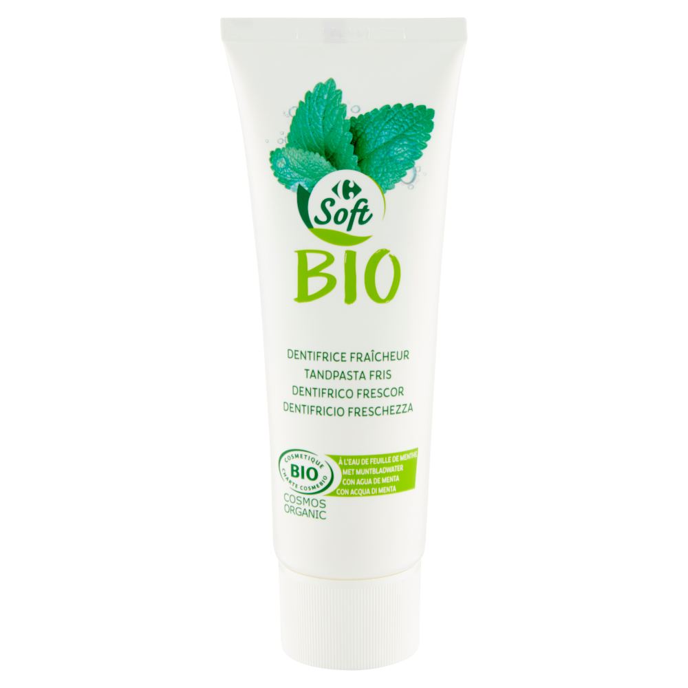 Carrefour Bio Soft Dentifricio Freschezza con Acqua di Menta 75 ml