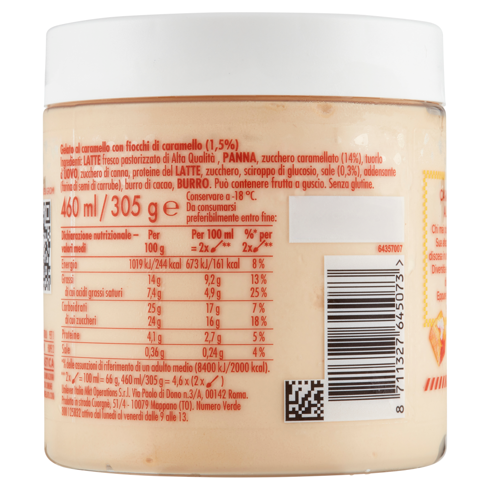 Grom Caramello al Sale con Caramello Belga e Francese e Sale Rosa dell'Himalaya 305 g