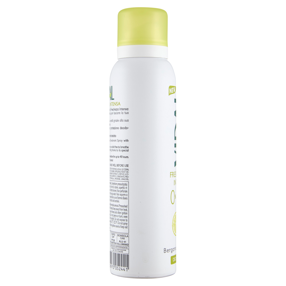 Vidal Freschezza Intensa Bergamotto e Zenzero Deo Spray 48H 150 ml