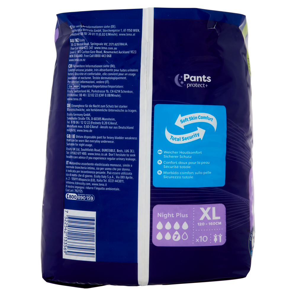 Tena Pants protect+ Night Plus XL 10 pz