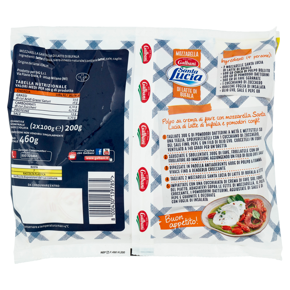 Galbani Santa Lucia Mozzarella di Latte di Bufala 2 x 100 g