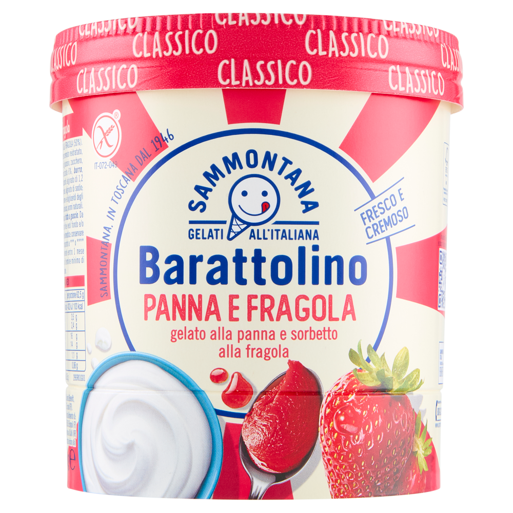Sammontana Barattolino Classico Panna e Fragola 500 g