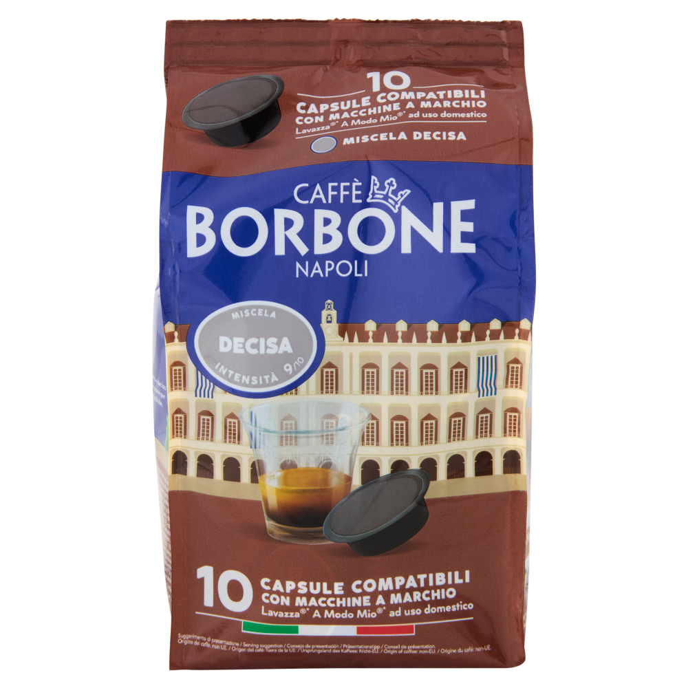 Caff&egrave; Borbone Miscela Decisa Capsule Compatibili Lavazza* A Modo Mio* ad uso domestico 10 x 7,2 g