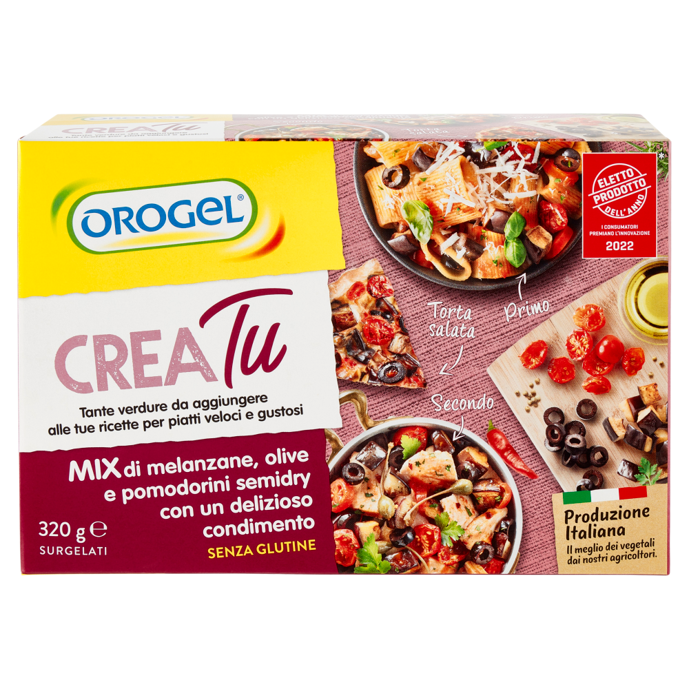 Orogel Crea Tu Mix di melanzane, olive e pomodorini semidry Surgelati 320 g