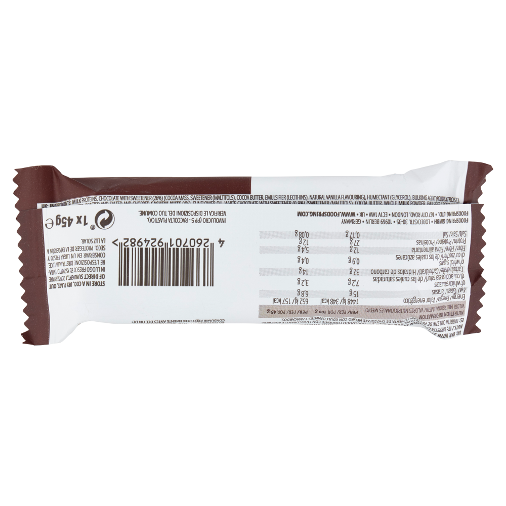 foodspring Protein Bar Extra Chocolate Double Choc Cashew 1 x 45 g