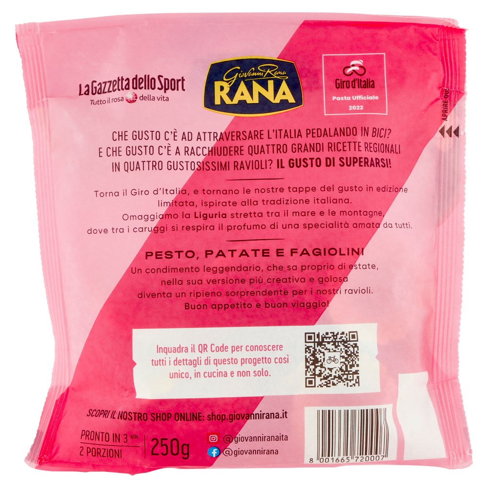 Giovanni Rana Giro d'Italia Ripieno Pesto, Patate e Fagiolini 250 g