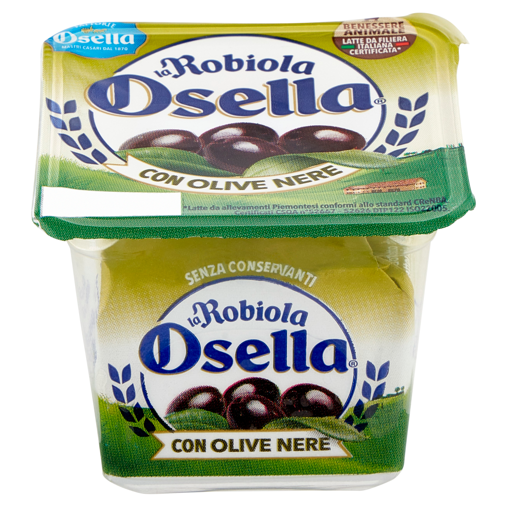 Fattorie Osella la Robiola Osella specialit&agrave; di formaggio fresco con Olive Nere - 90 g