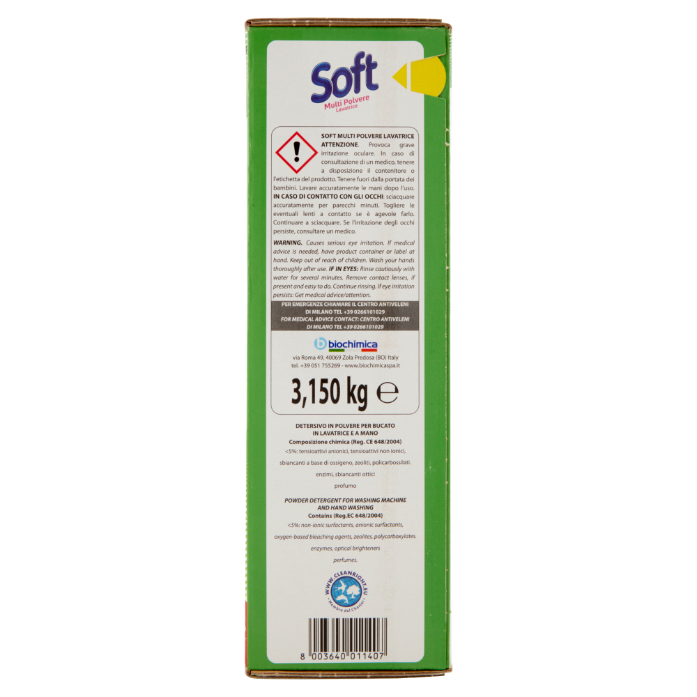 Soft Multi Polvere Lavatrice linfa di aloe 3,150 kg