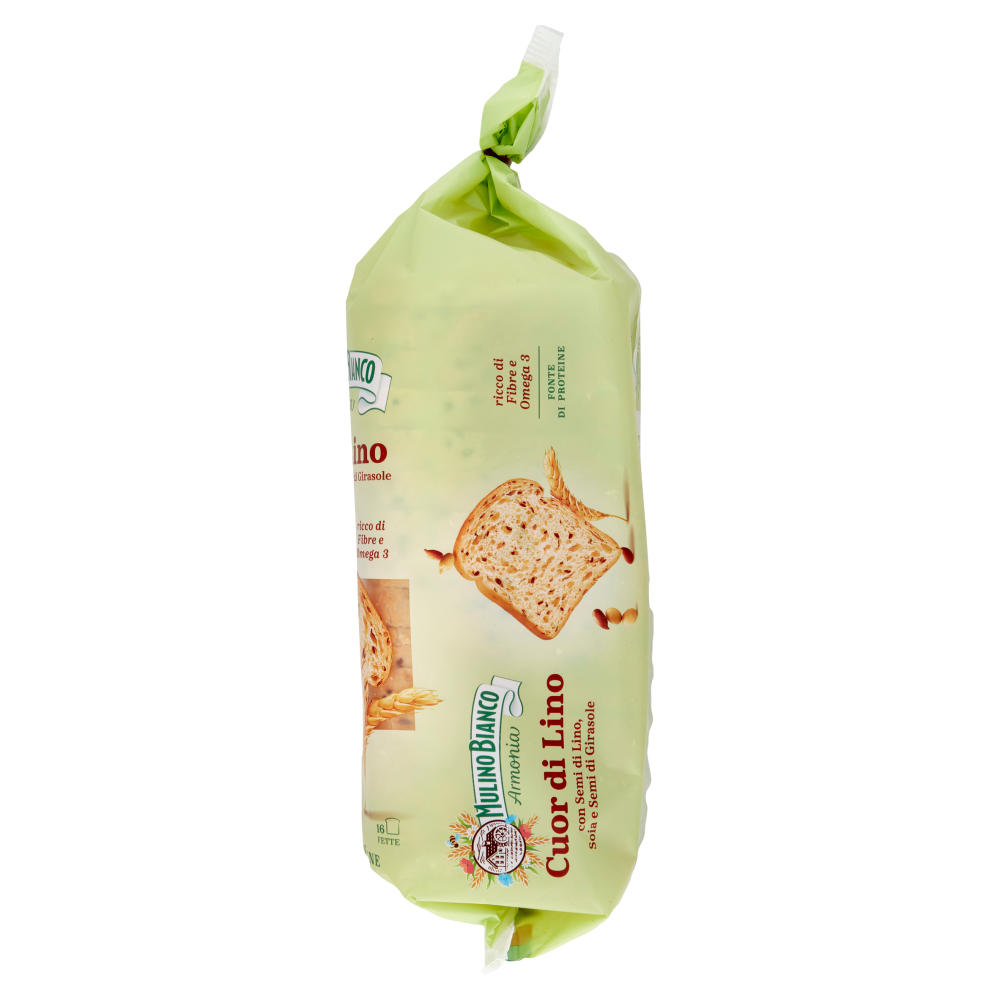 Mulino Bianco Armonia Cuor di Lino Pane Semi di Lino, Soia, Semi di Girasole Fonte di Proteine 400g