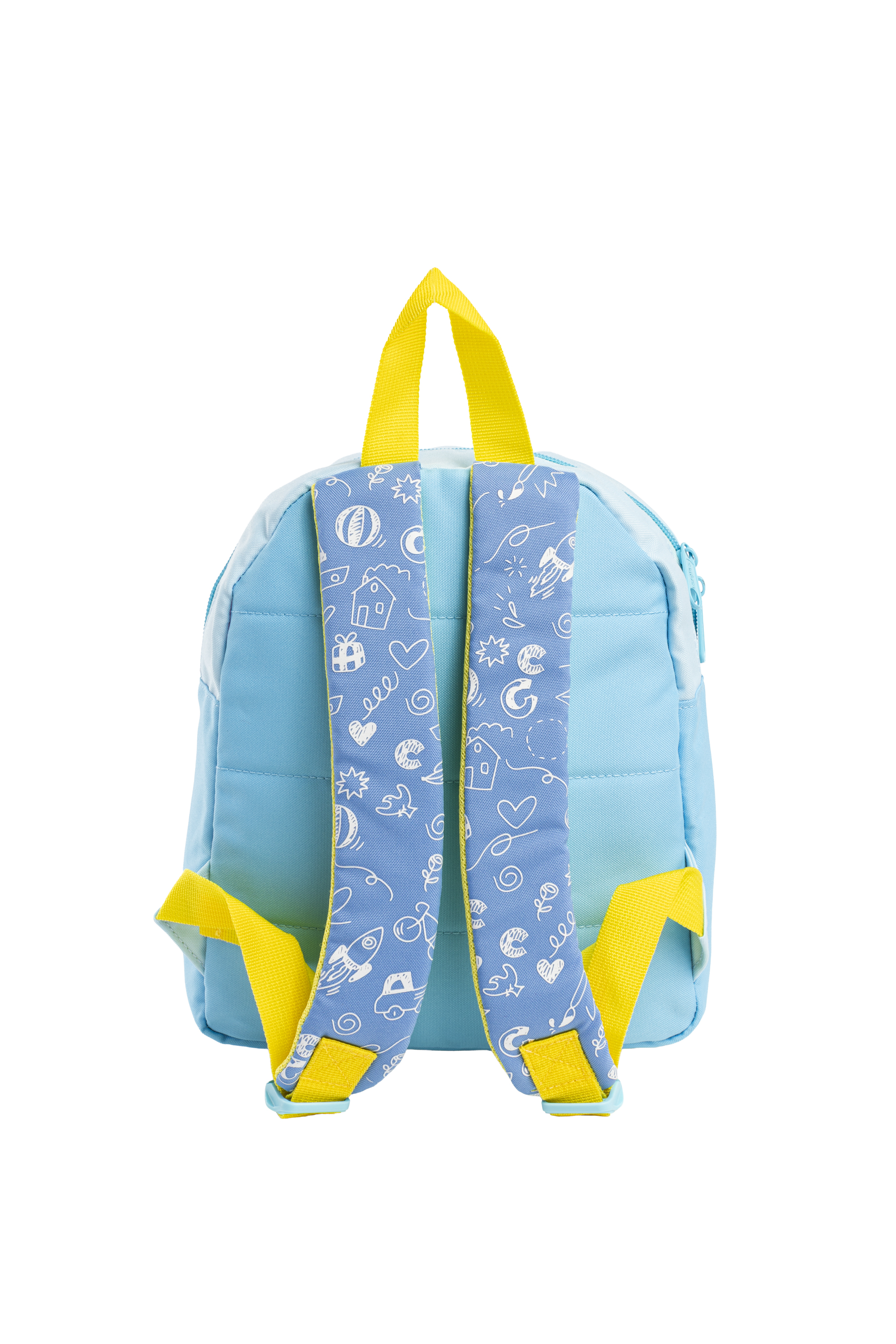 Carioca Zainetto tondo doodle azzurro - riciclato