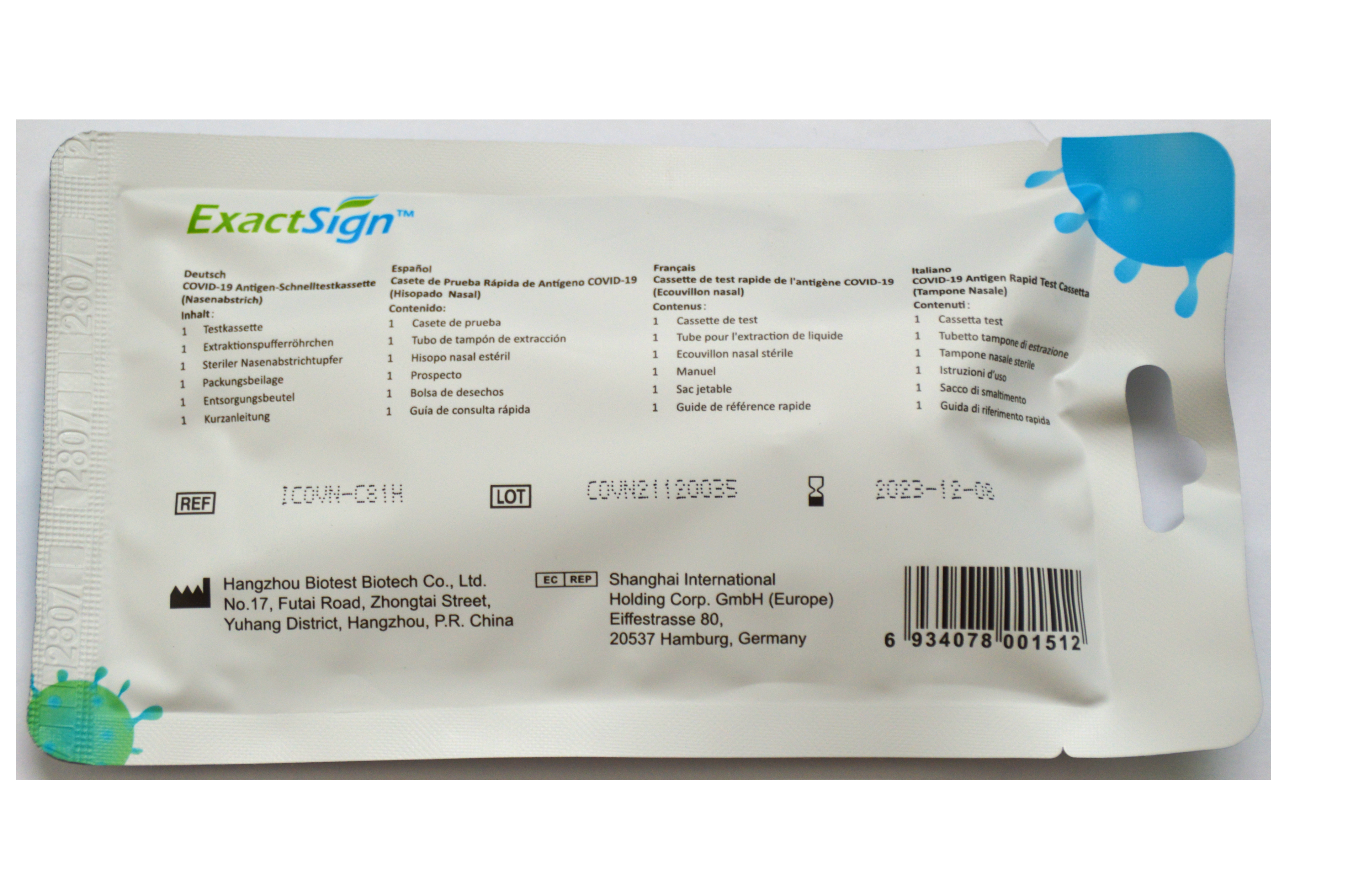 Carrefour ExactSign COVID19 Ag Selftest