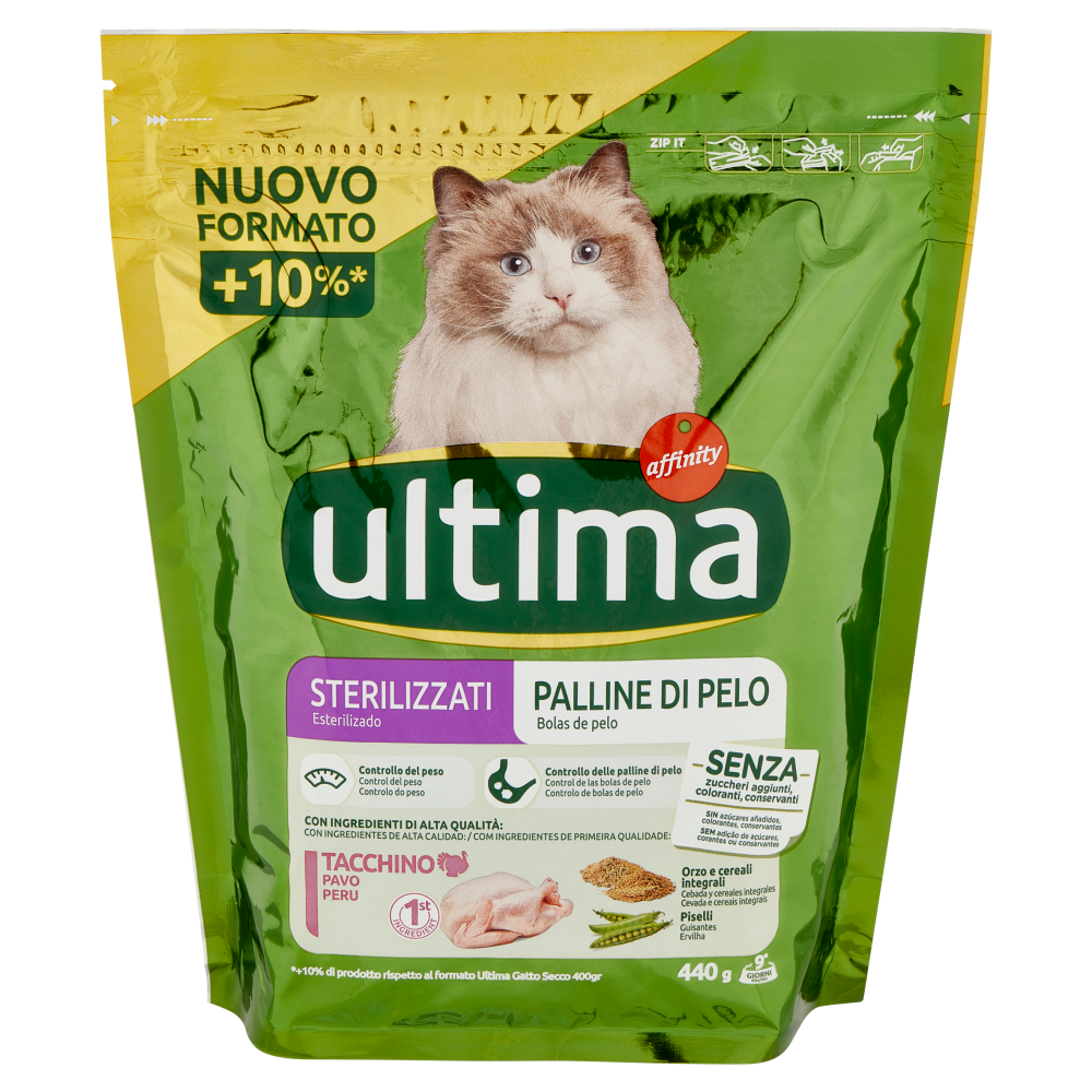 ultima Cat Sterilizzati Palline di Pelo Tacchino 440 g
