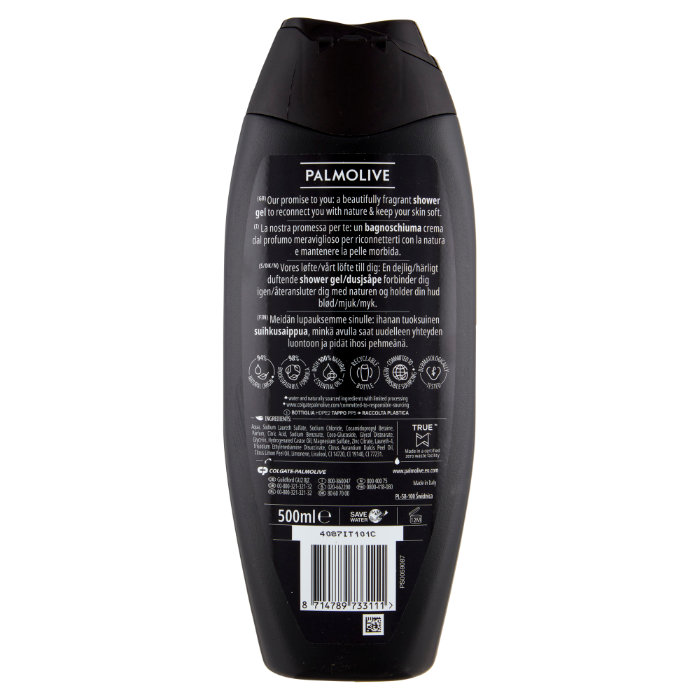 Palmolive bagnoschiuma Men Energising 3 in 1 con oli essenziali 500 ml