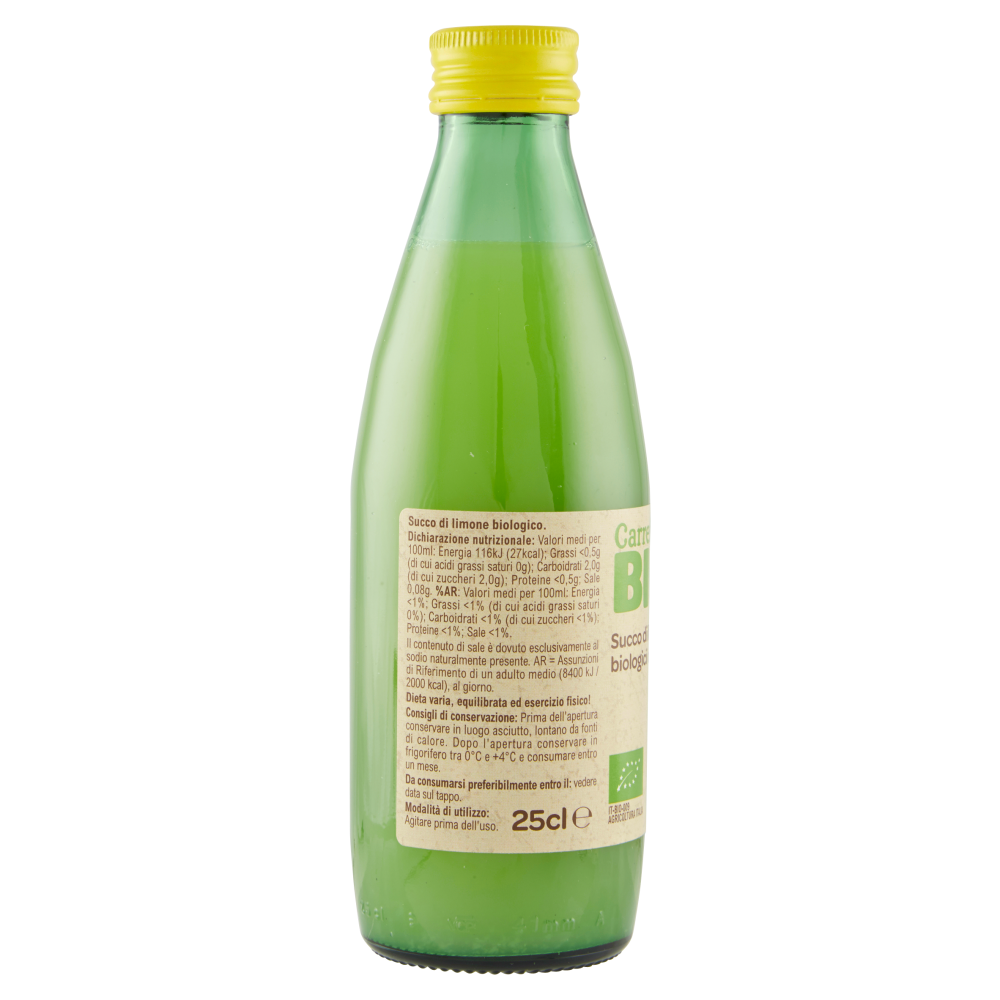 Carrefour Bio Succo di limoni biologici di Sicilia 25 cl
