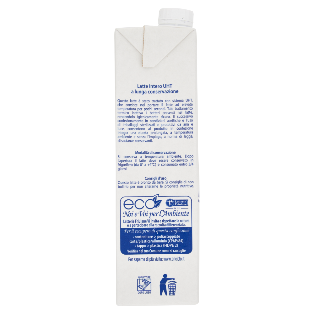 Latterie Friulane latte friuli Latte Intero UHT a lunga conservazione 1000 ml