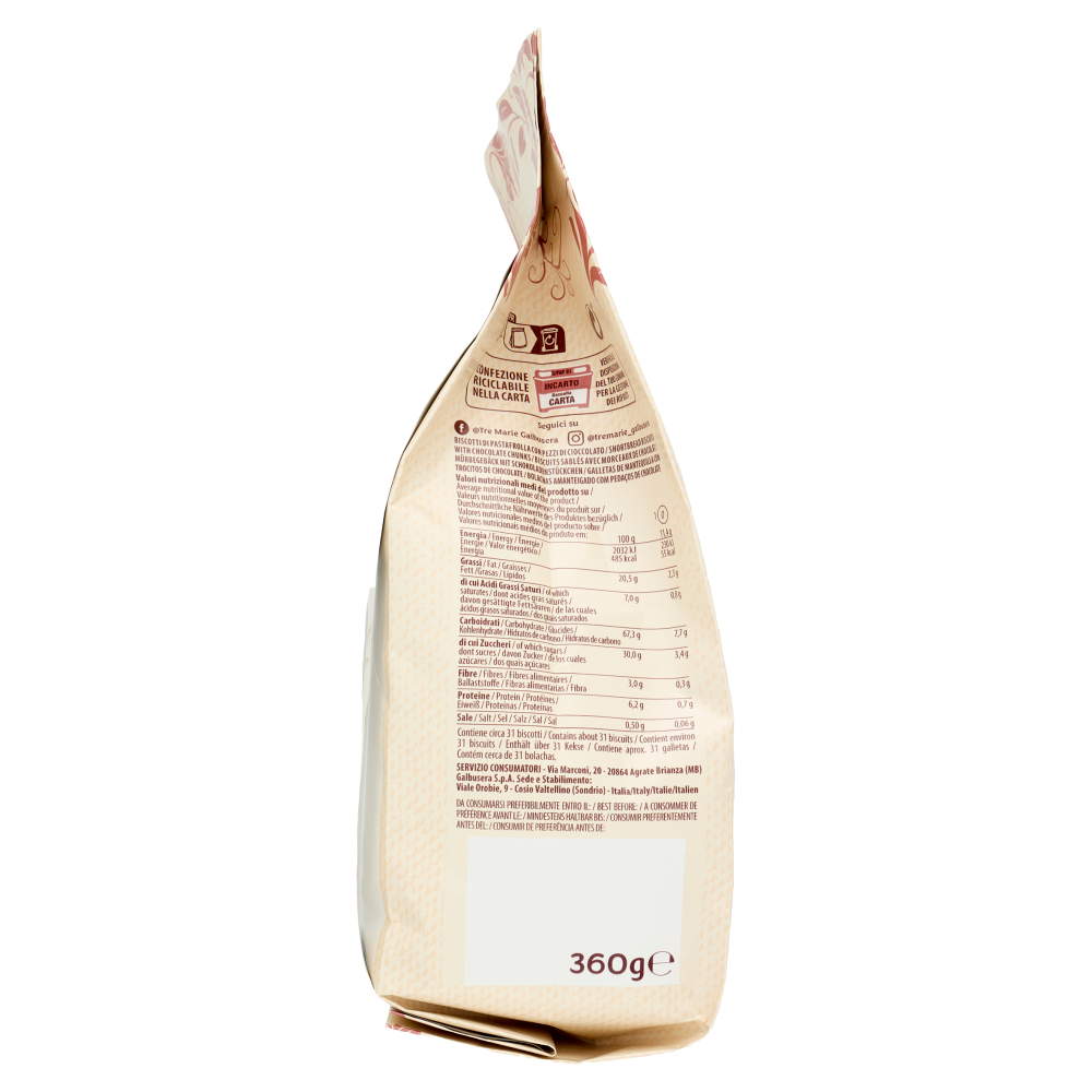 Tre Marie Ancora Uno Frolla con Cioccolato in Pezzi 360 g
