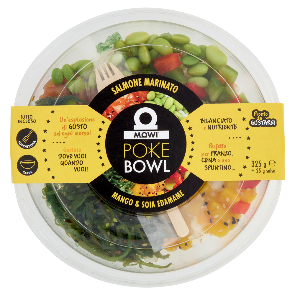 Mowi Poke Bowl Salmone Marinato Mango & Soia Edamame 325 g + 25 d salsa