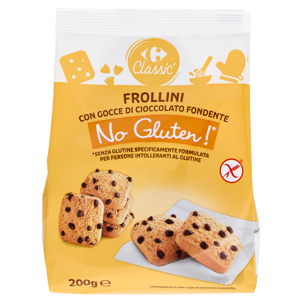 Carrefour Classic Frollini con Gocce di Cioccolato Fondente No Gluten!* 200 g