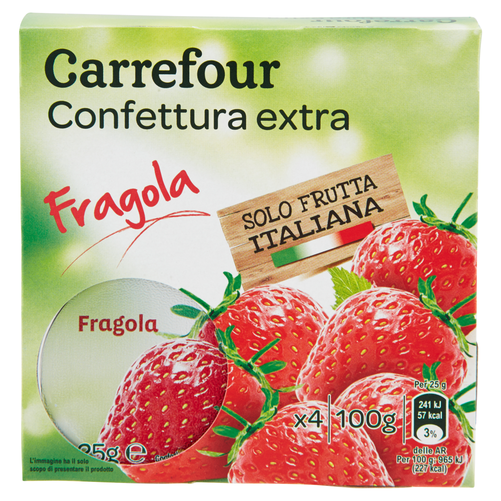 Carrefour Confettura extra Fragole 4 x 25 g