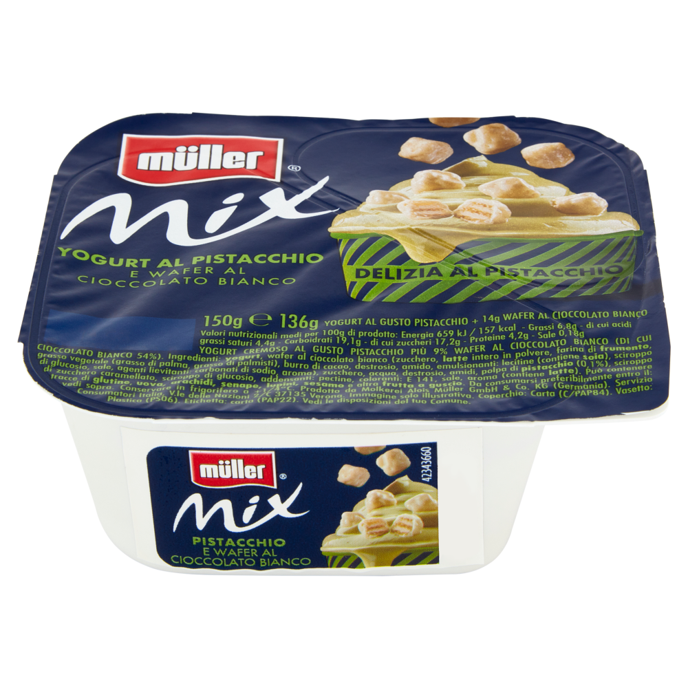 müller Mix Yogurt al Pistacchio e Wafer al Cioccolato Bianco 150 g