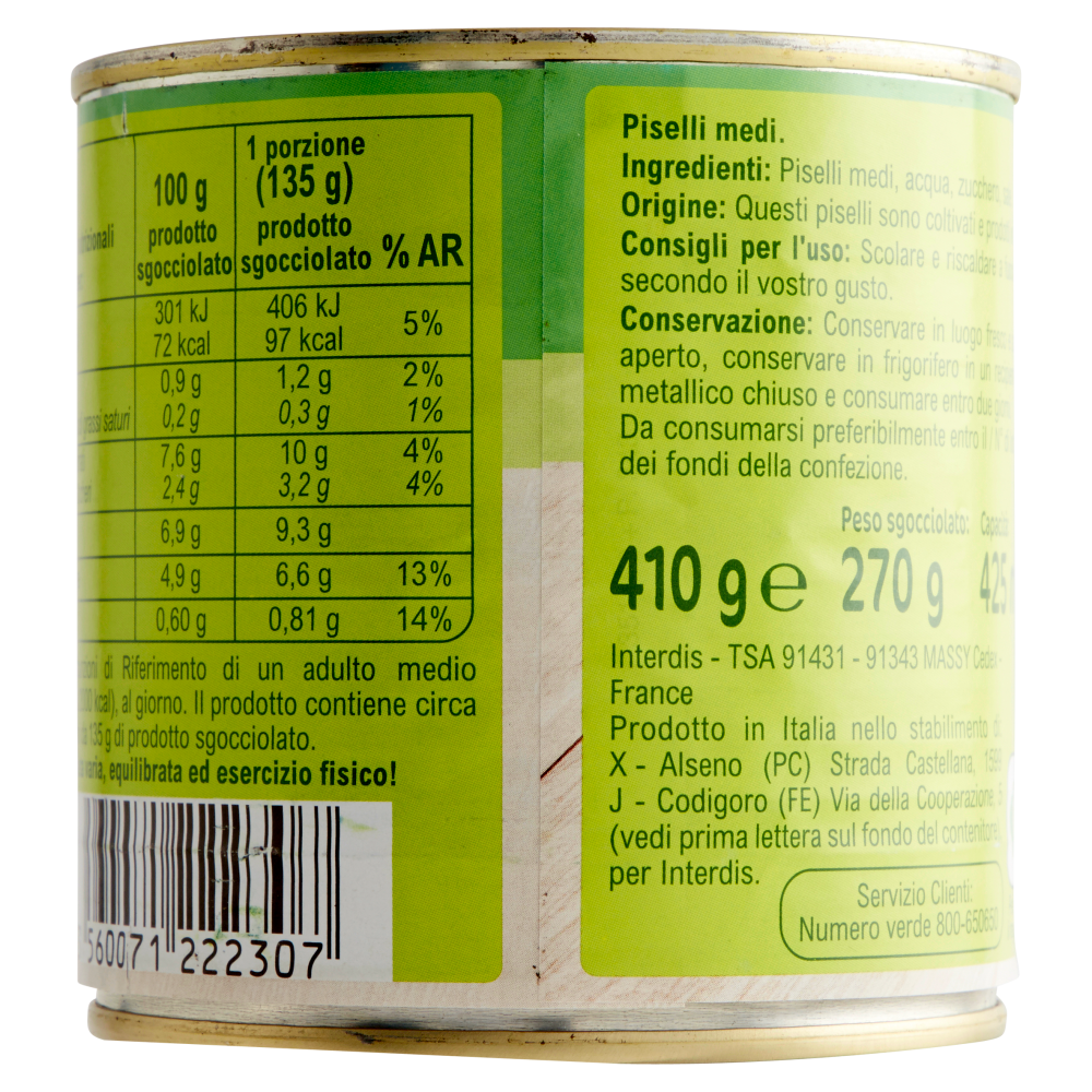 Carrefour Piselli Medi 410 g