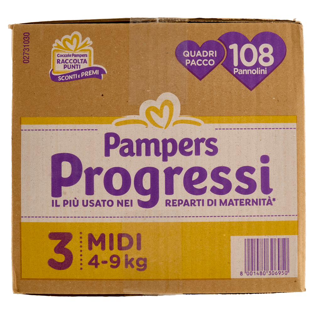 Pampers Progressi Midi 108 pz