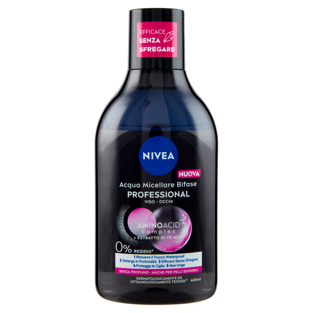 Nivea Acqua Micellare Bifase Professional anche per Pelli Sensibili 400 ml