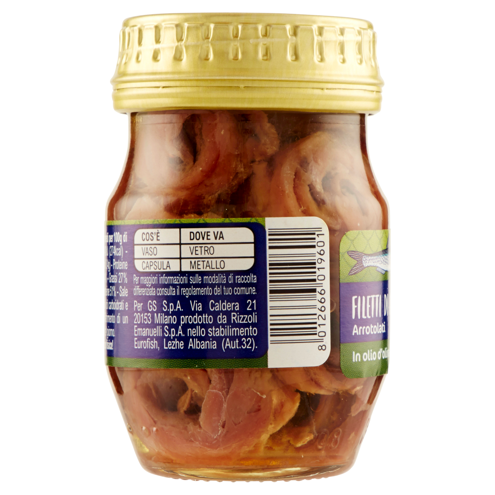 Carrefour Filetti di Alici Arrotolati in olio d'oliva 90 g