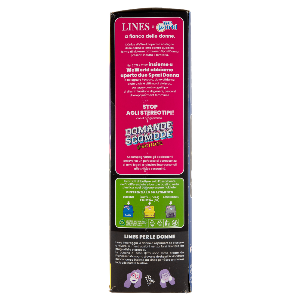 Lines Seta ultra Assorbenti notte con ali 60 pz + Assorbenti extra con ali 18 pz