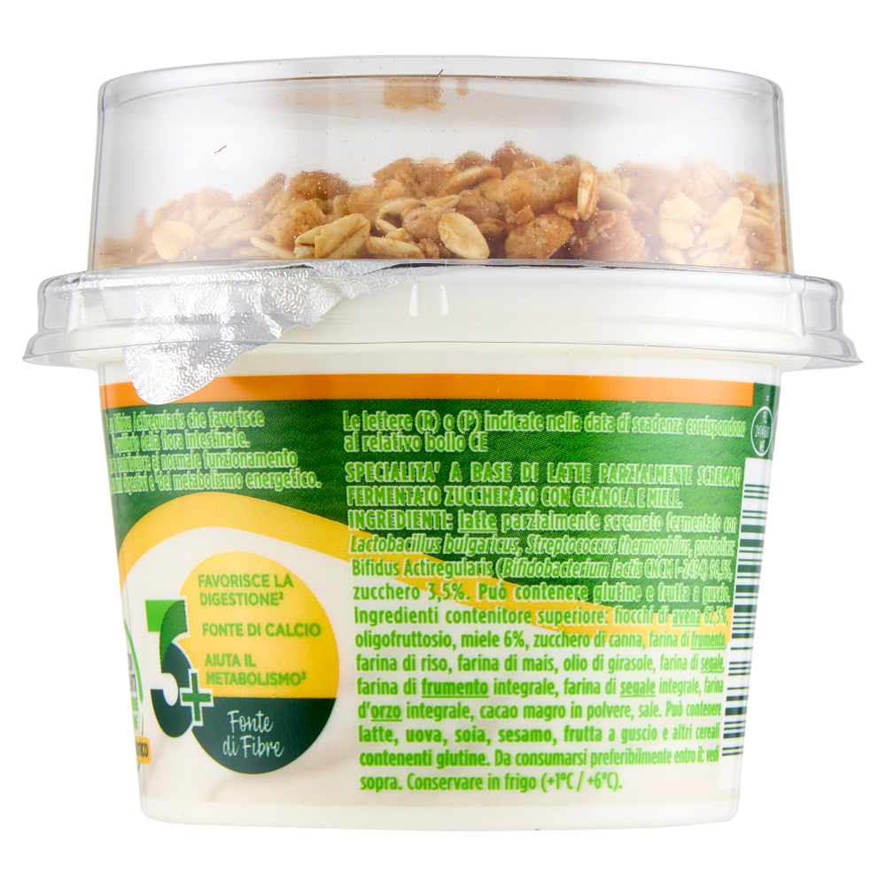 ACTIVIA Fibre Fibre Mix&Go con Probiotico Bifidus, Yogurt Bianco con Granola e Miele, 170g