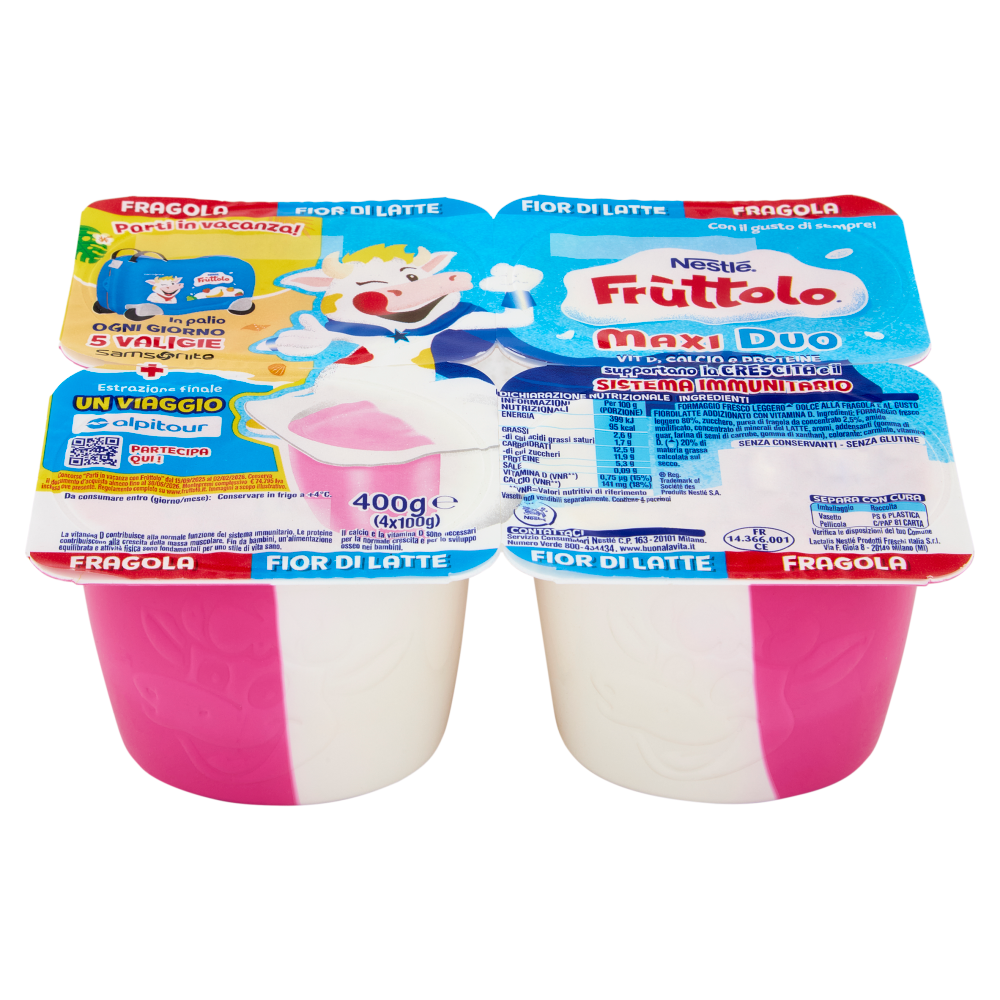 NESTLÉ FRUTTOLO Maxi Duo Fragola - Fior di Latte 4x100g