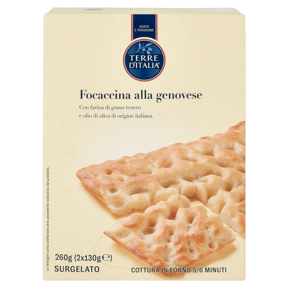 Terre d'Italia Focaccina alla genovese Surgelato 2 x 130 g
