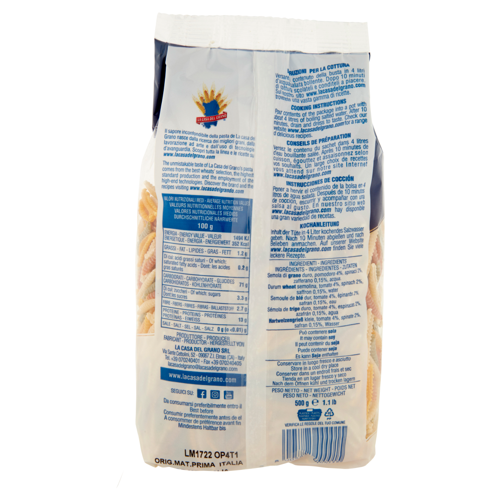 La Casa del Grano Le Specialit&agrave; Is Malloreddus 4 Sapori Fini 500 g