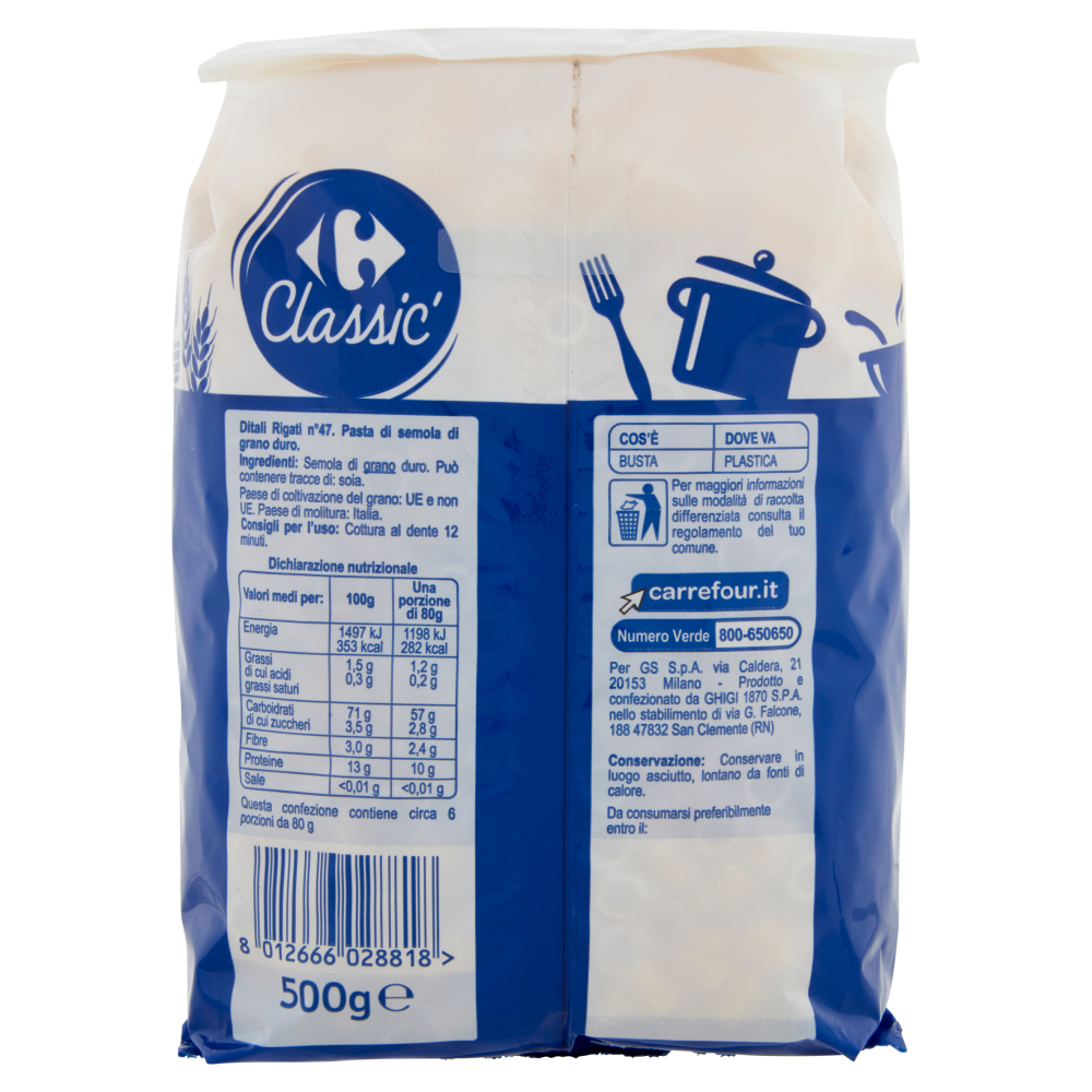 Carrefour Classic Ditali Rigati N.47 500 g