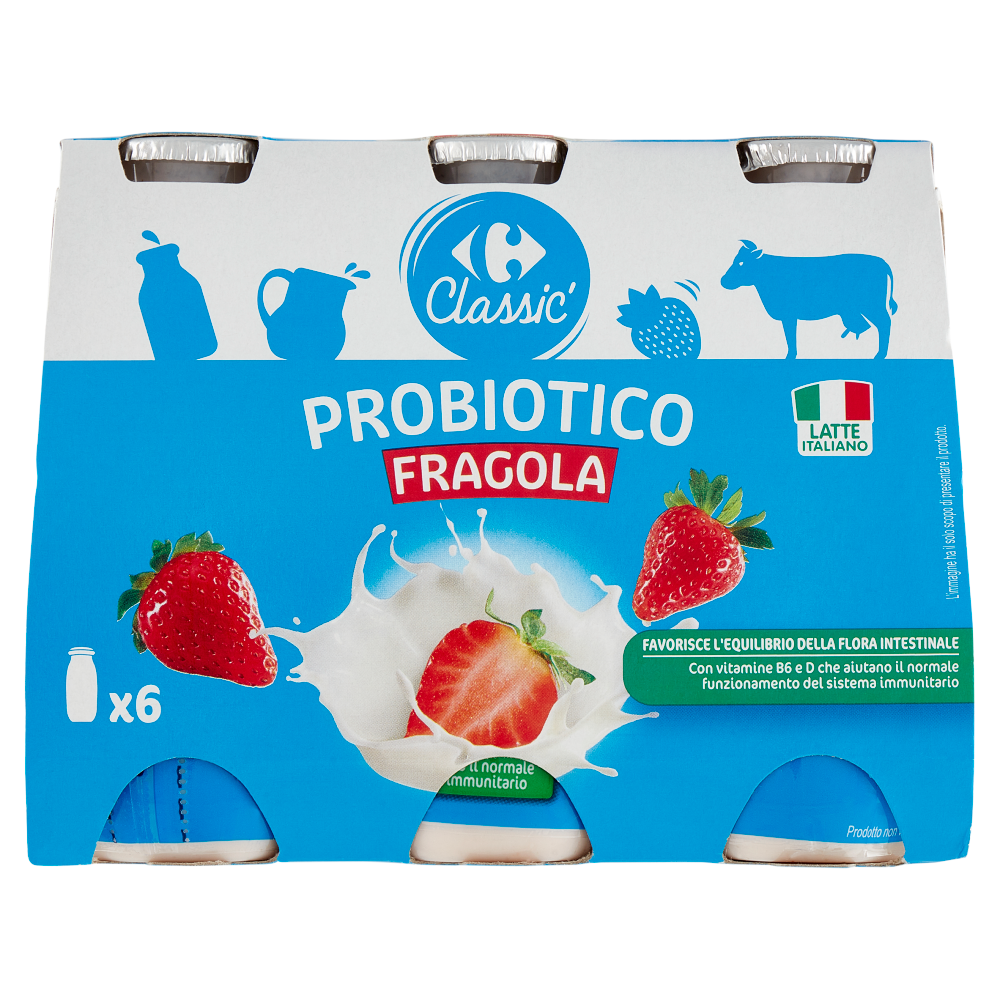 Carrefour Classic Probiotico Fragola 6 x 100 g