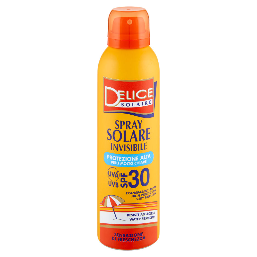 Delice Solaire Spray Solare Invisibile Protezione Alta Pelli Molto chiare UVB SPF 30 150 mL