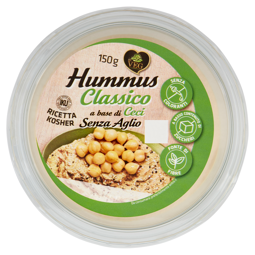 io VEG Hummus Classico a base di Ceci Senza Aglio 150 g