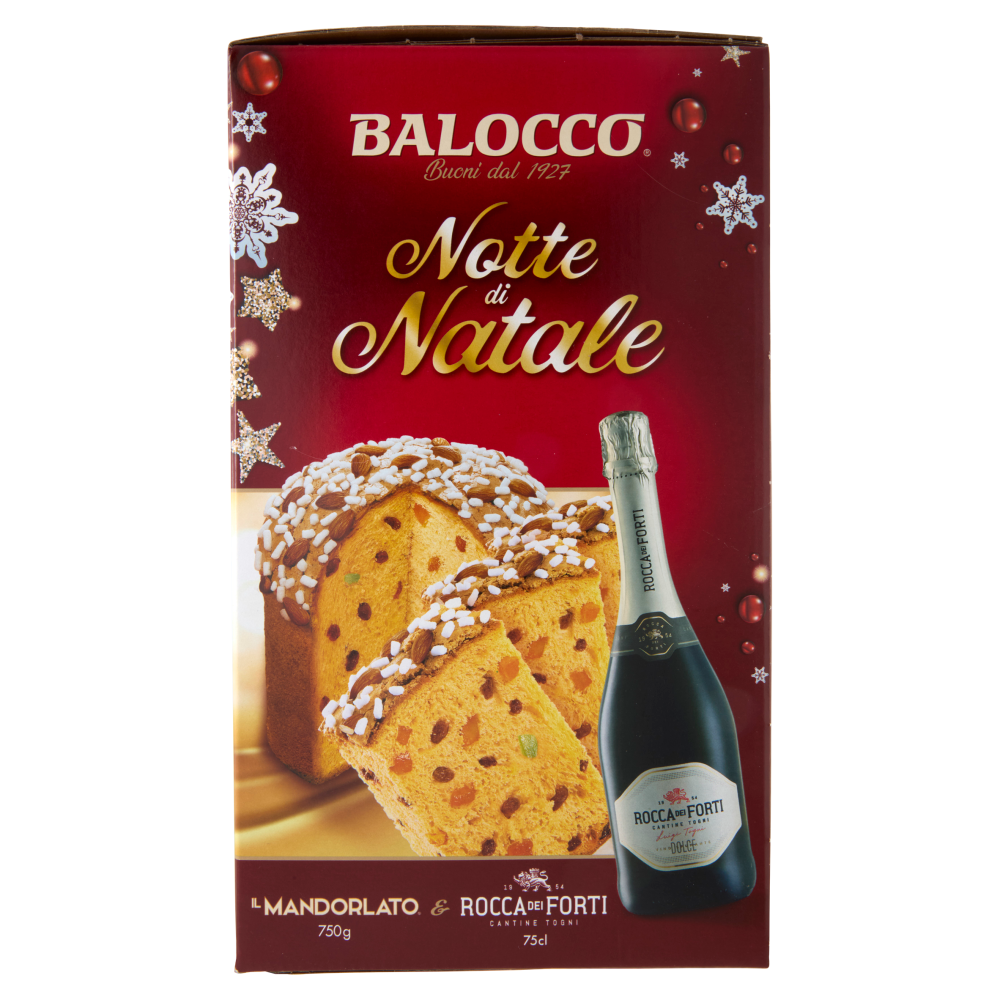 Balocco Notte di Natale il Mandorlato 750 g & Rocca dei Forti Vino Spumante Dolce 75 cl