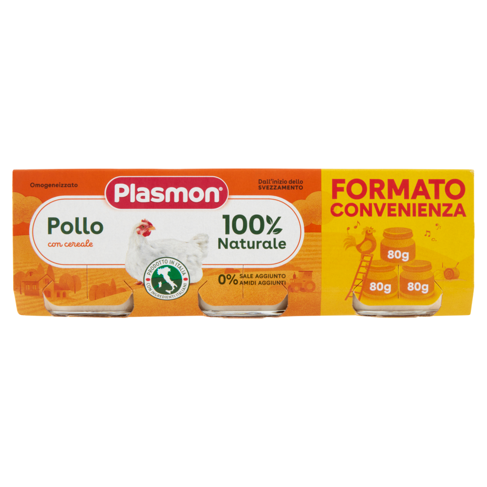 Plasmon Omogeneizzato Pollo con cereale 3 x 80 g