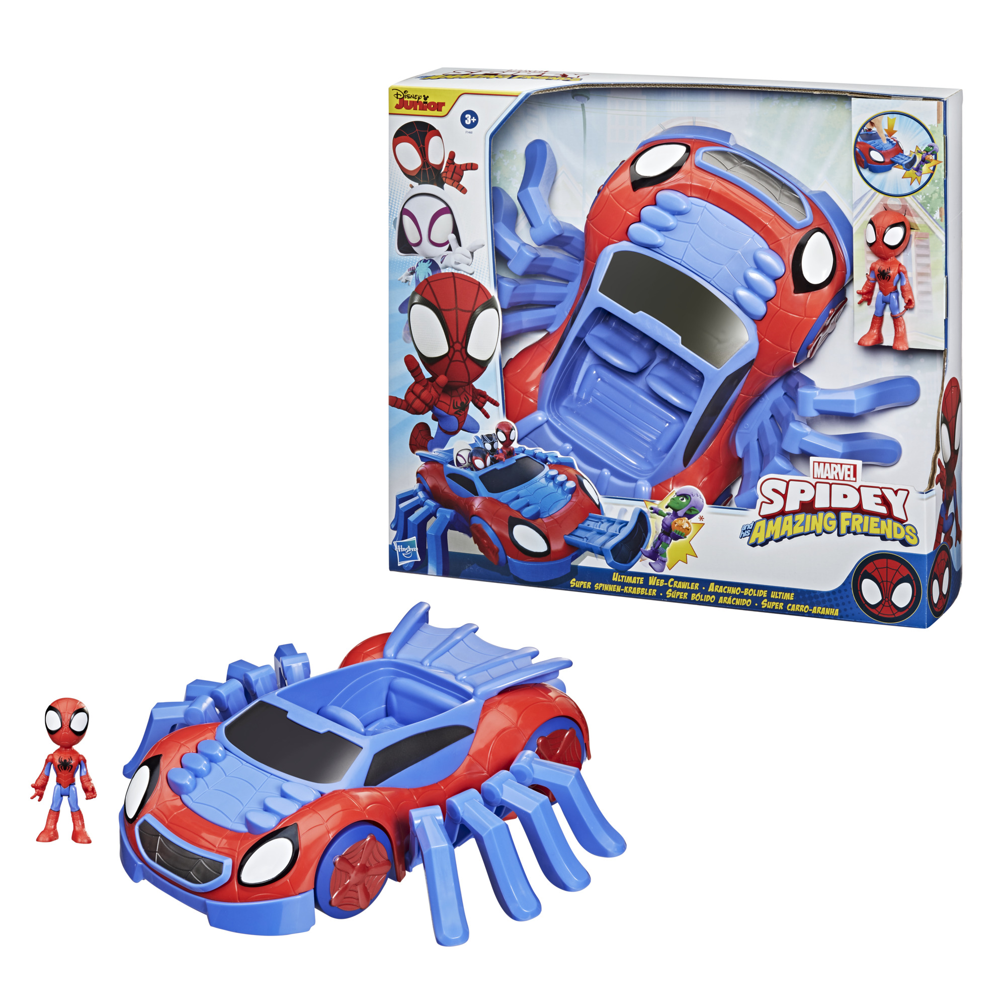 Marvel Spidey e i Suoi Fantastici Amici - Ultimate Web-Crawler, include veicolo spara colpi e un personaggio da 10 cm, per bambini dai 3 anni in su