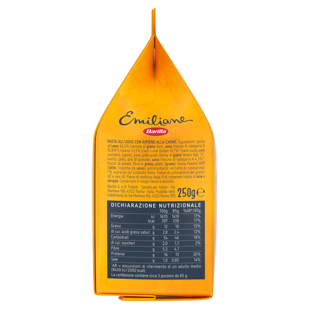 Barilla Emiliane Cappelletti Pasta all'Uovo ripiena con Carne 250 g