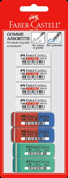 Faber-Castell 8 Gomme assortite