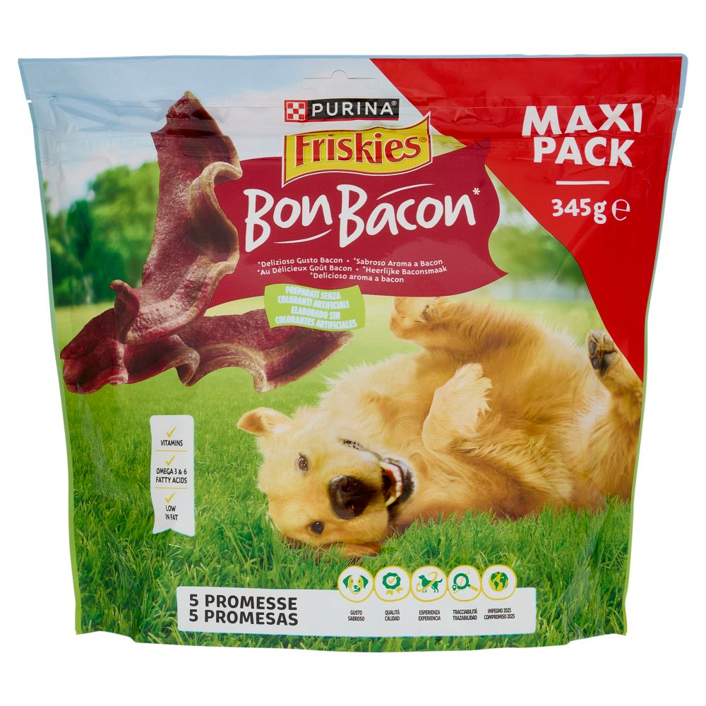 PURINA FRISKIES Bon Bacon Snack cane al gusto di Bacon busta 345 g