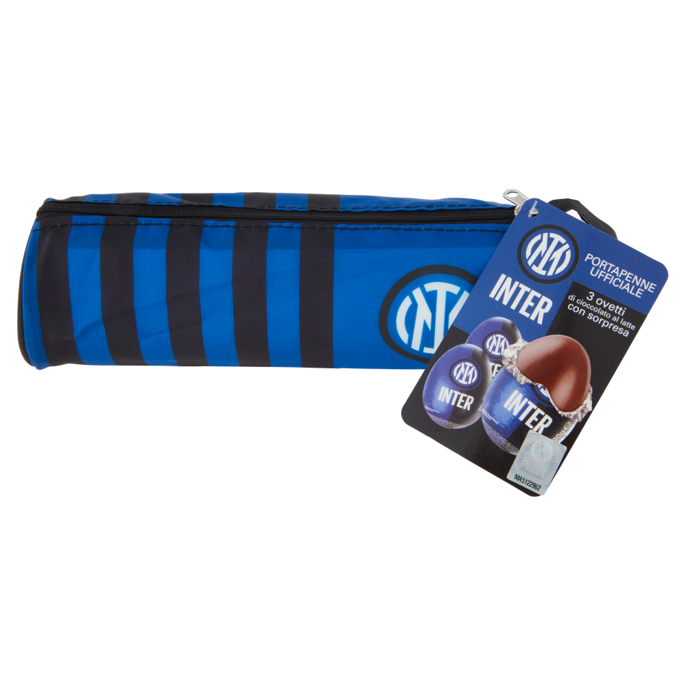 Ovetti di Cioccolato al latte finissimo 3 x 20 g + Portapenne Ufficiale Inter